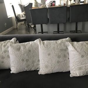 White beaded pillow